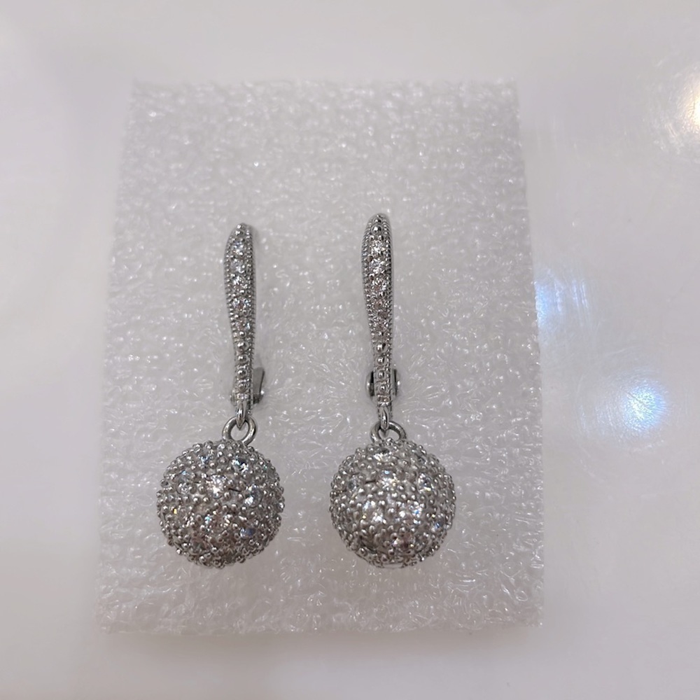 Espo Joseph Esposito Sterling Silver & CZ Ball Earrings—Gorgeous!! New Condition